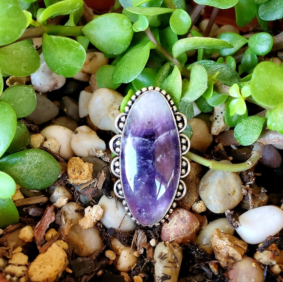 New Amethyst Lace 925 Silver Statement Ring. - Picture 10 of 12